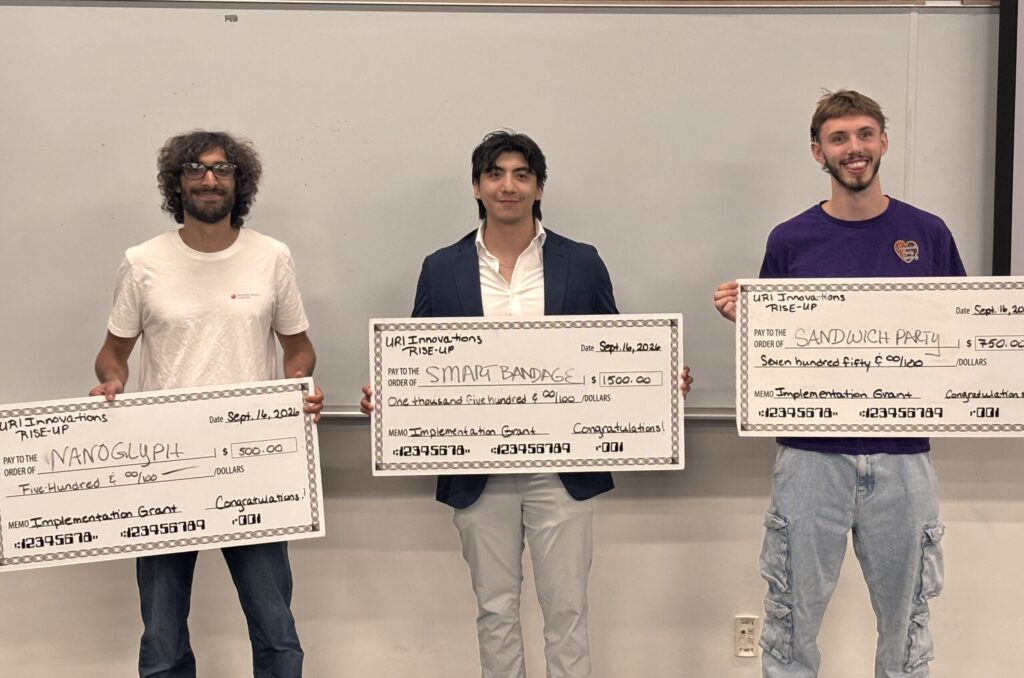 Summer 2026 Ideation Studio Winners Riccardo Sirtori, Roy Monroy, and Lucas Johnson.
